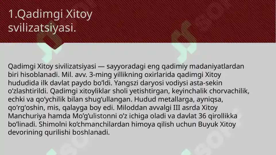 Sharq sivilizatsiyasi XITOY 3
