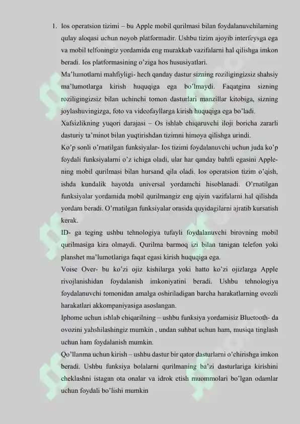 iOS operatsion tizmi 2