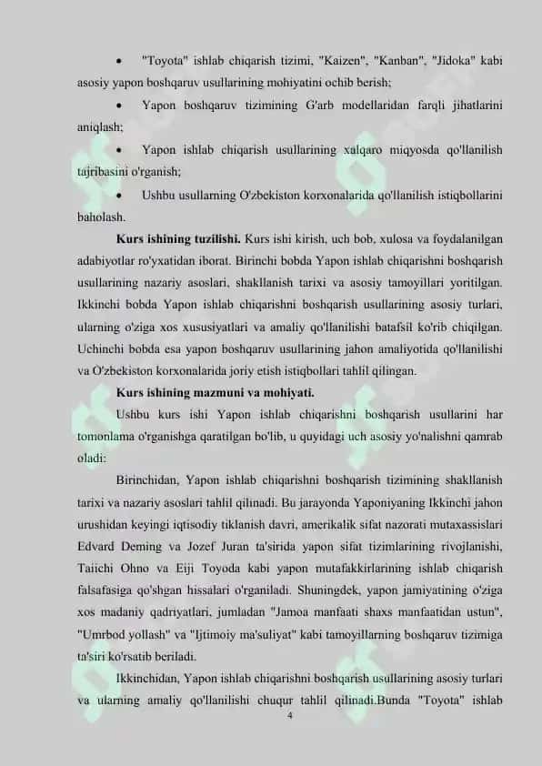 Yapon ishlab chiqarish menejmenti 4