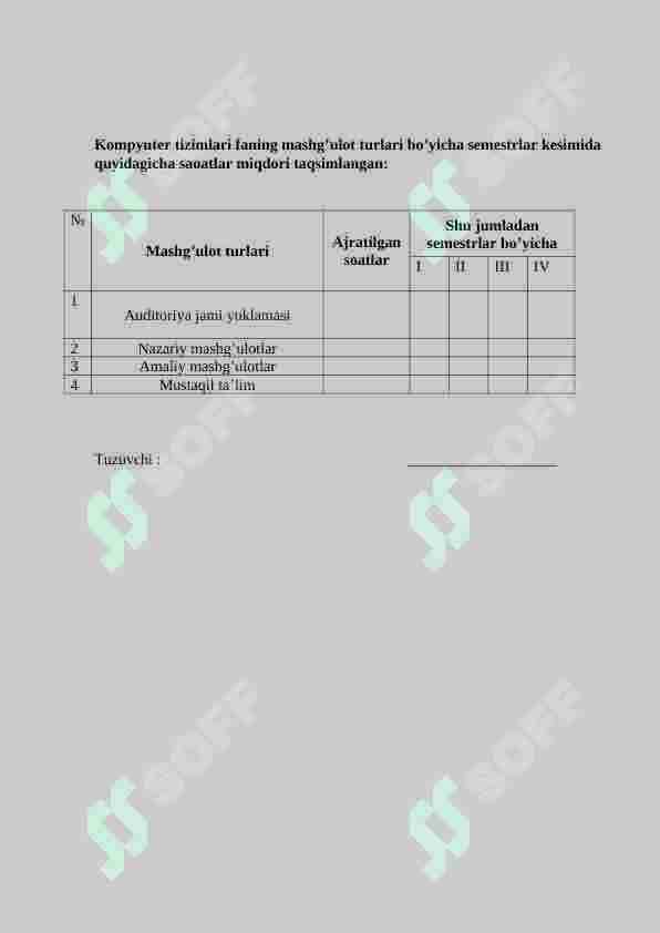 Kompyuter tizimlari 4