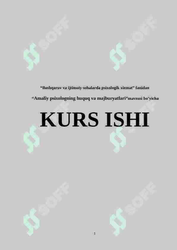 Amaliy psixologning huquq va majburiyatlari 2