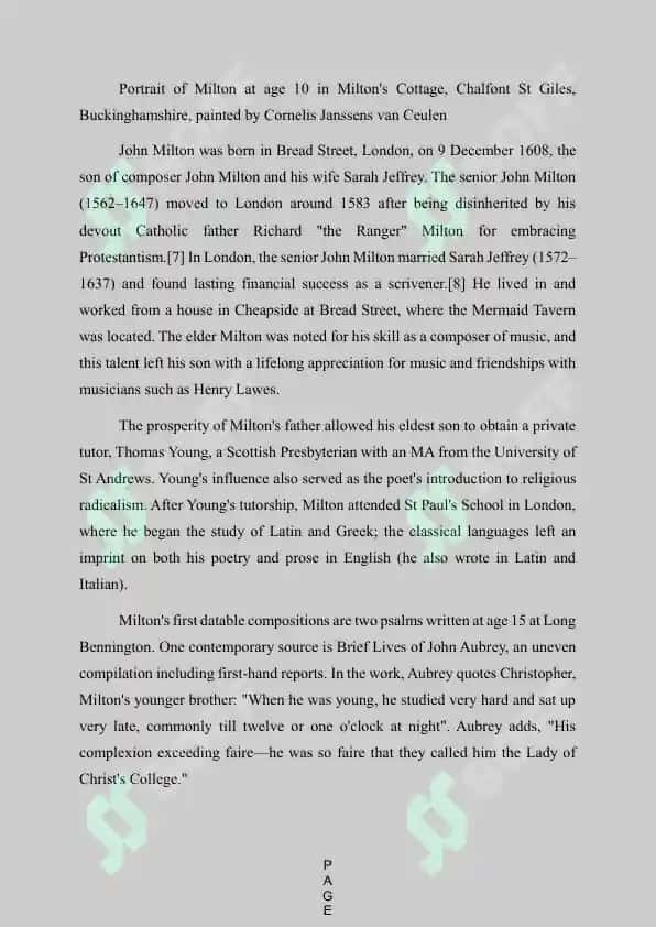 JOHN MILTON PARADISE LOST 8