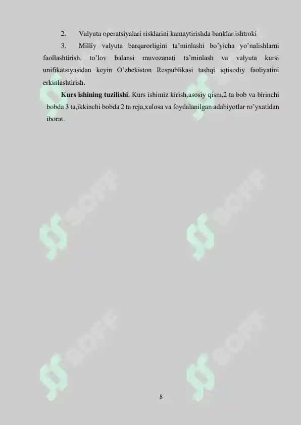 VALYUTA BIRJASI VA UNING FAOLIYAT YO’NALISHLARI 6