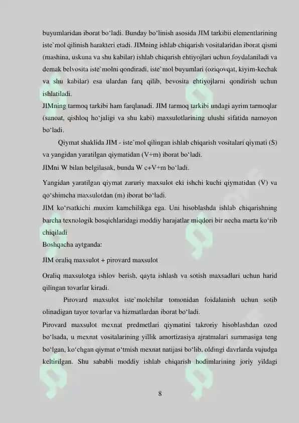 O'zbekiston Respublikasi rivojlanishining makroiqtisodiy ko'rsatkichlari 8