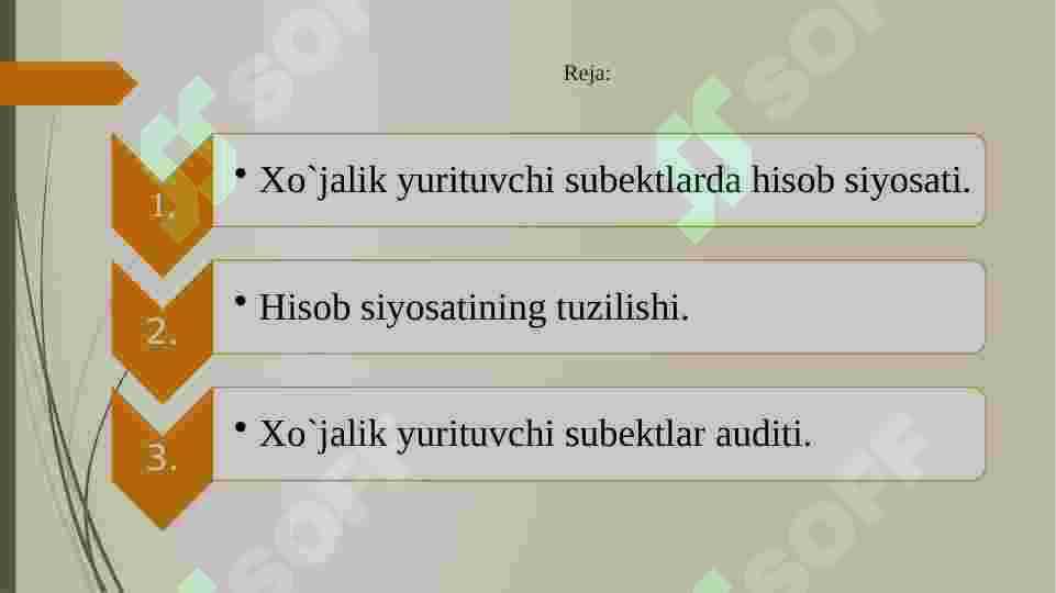 Xo`jalik yurituvchi subektlarda  hisob siyosatini tuzilishi va uning auditi 2