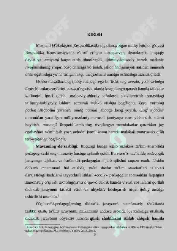 PEDAGOGIK FANLARNI O`QITISHGA QO`YILADIGAN DIDAKTIK TALABLAR 3