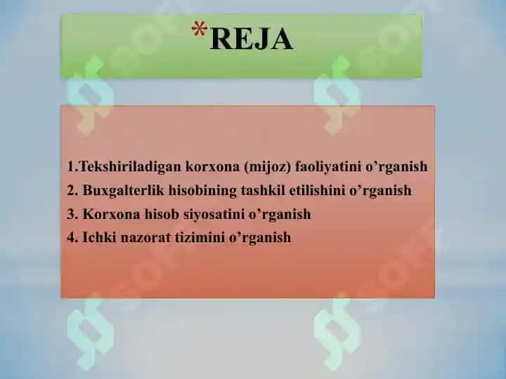 Auditorlik tekshiruvlari natijalarini umumlashtirish va baholash 2