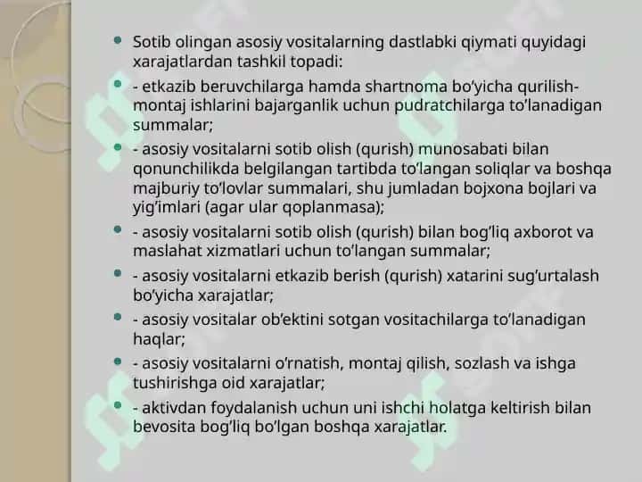 Budjet tashkilotlarida asosiy vositalar hisobini tashkil etish 6