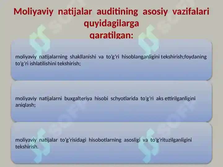 Mahsulotlarni sotilishi va undan ko'rilgan moliyaviy natijalar auditning xususiyatlari 8