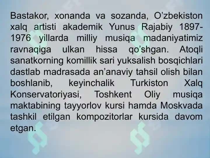 Yunus Rajabiy hayoti va ijodi 2
