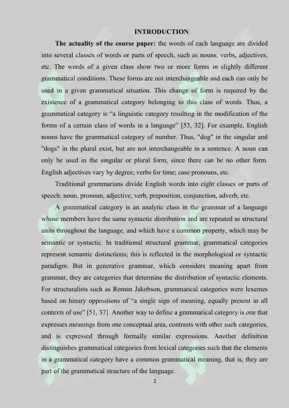 The noun. grammatical categiries of number, case 2