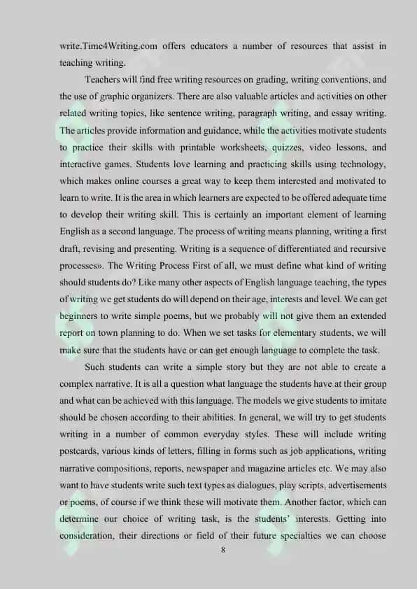 Teaching Writing 8