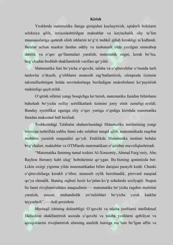 Tekislikda affin va dekart koordinatalar sistemasini almashtirish 3