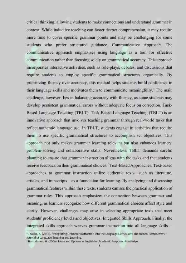 Teaching Grammar Strategies 8