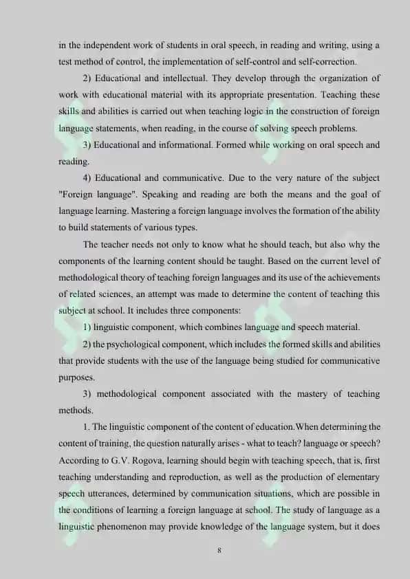 THEORETICAL FOUNDATIONS ANALYSIS OF CONTEXT AND COMMUNICATION SKILLS 8