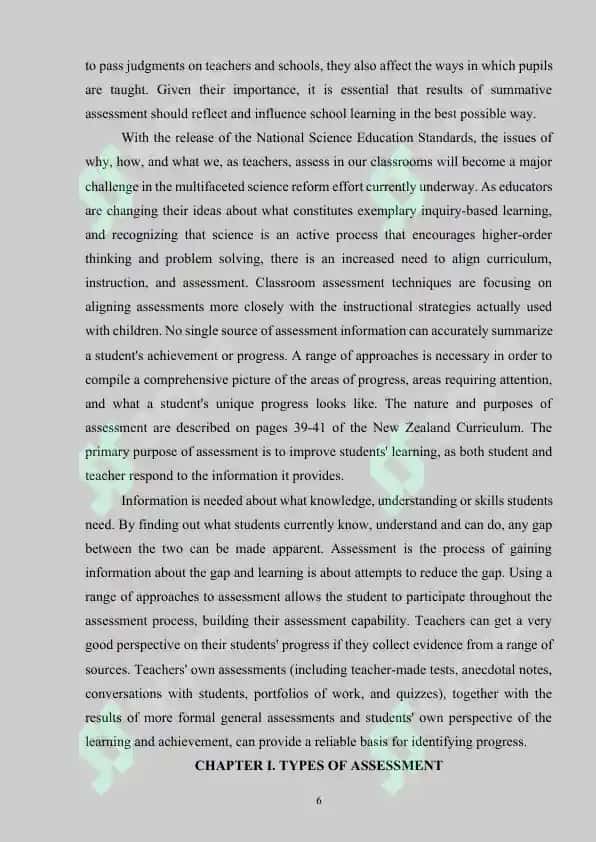 Role of assessment in the teaching-learning process 6