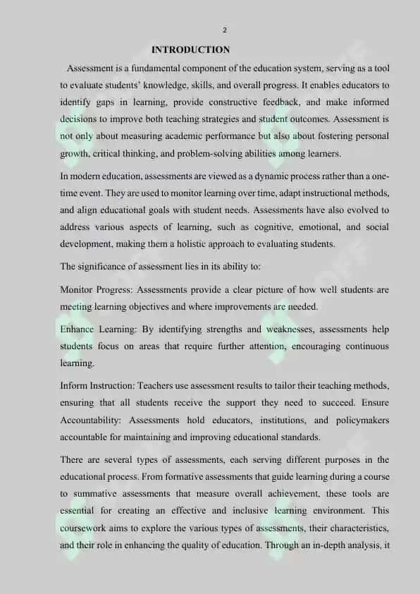 THEORETICAL FRAMEWORK OF ASSESSMENT 2