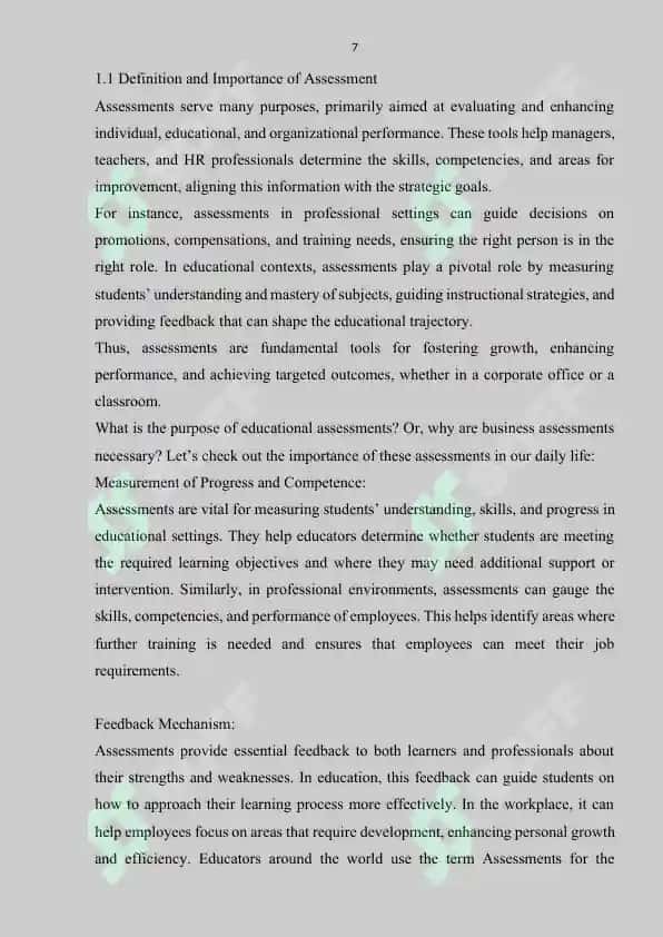 THEORETICAL FRAMEWORK OF ASSESSMENT 7