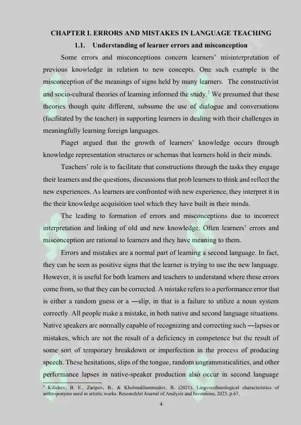 TYPES OF ERRORS IN LANGUAGE TEACHING 4