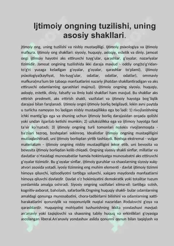 Ijtimoiy ong shakllari va darajalari 3