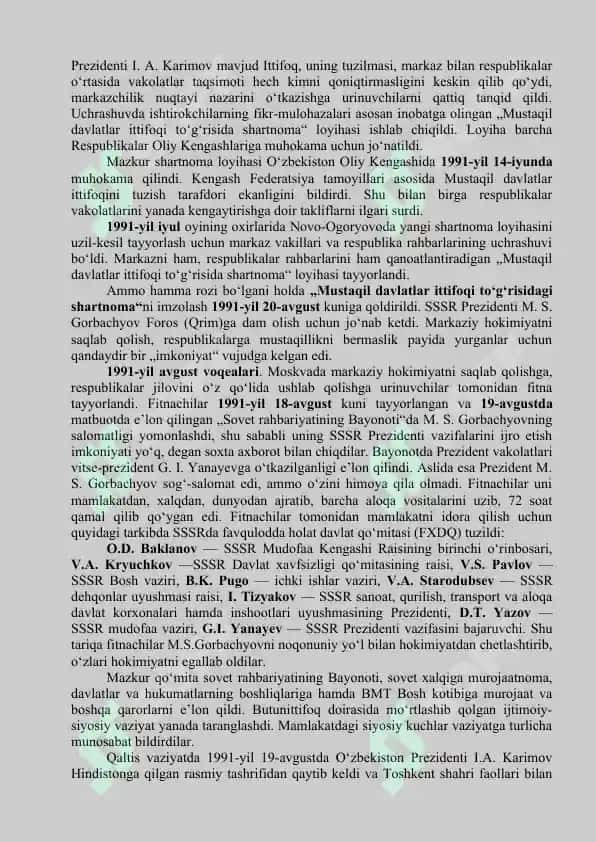MUSTAQIL O'ZBEKISTON RESPUBLIKASINING TASHKIL TOPISHI VA UNING TARIXIY AHAMIYATI 3