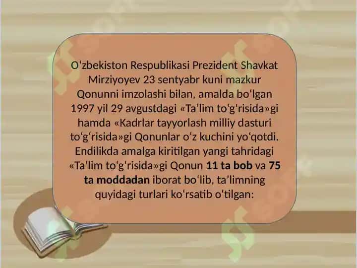 O'zb Resi Ta'lim to'grisidagi qonuni 3