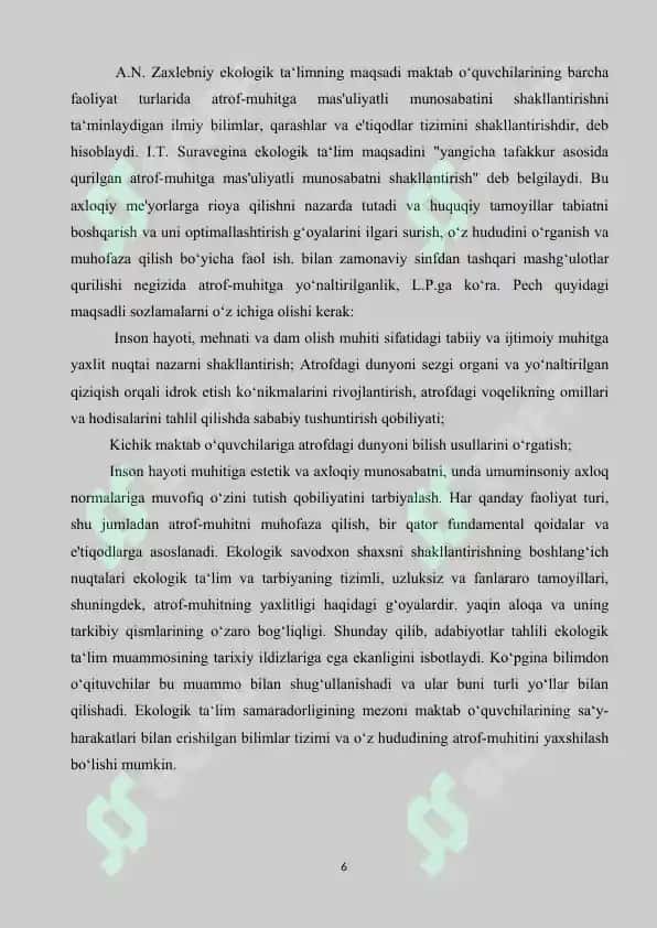 Boshlang‘ich sinf o‘quvchilarini ekologik tarbiyalash 6