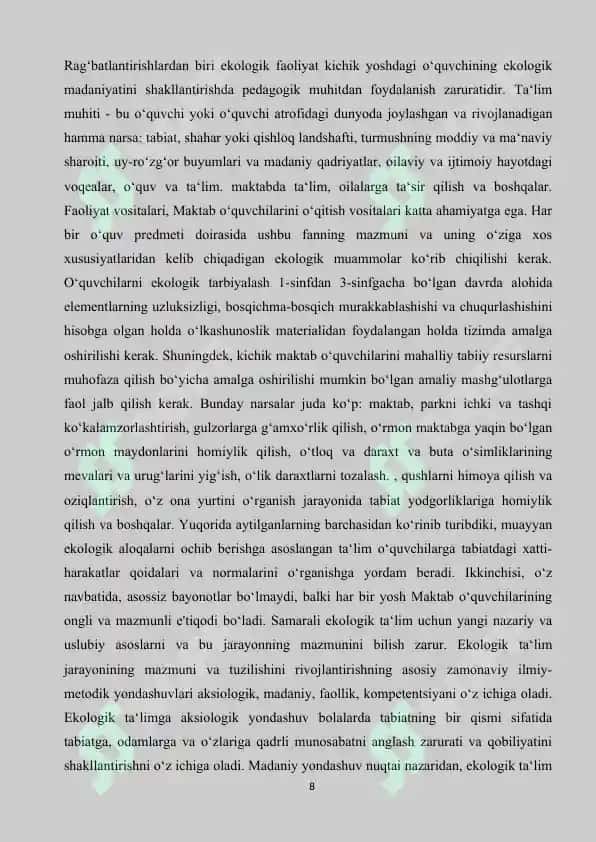 Boshlang‘ich sinf o‘quvchilarini ekologik tarbiyalash 8