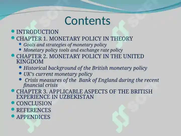 Monetary policy in the United Kingdom and opportunities of its application 2