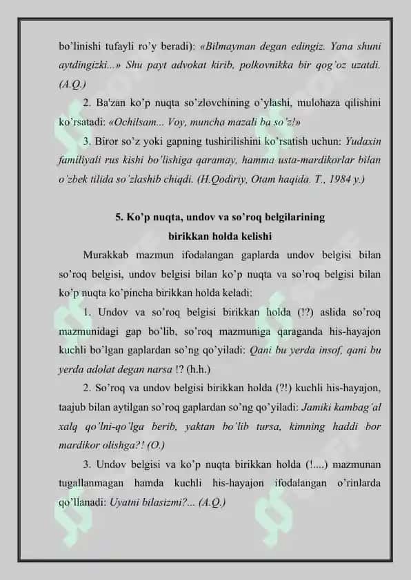 Ohang yordamida birikgan gaplarda tinish belgilaring ishlatilishi 4