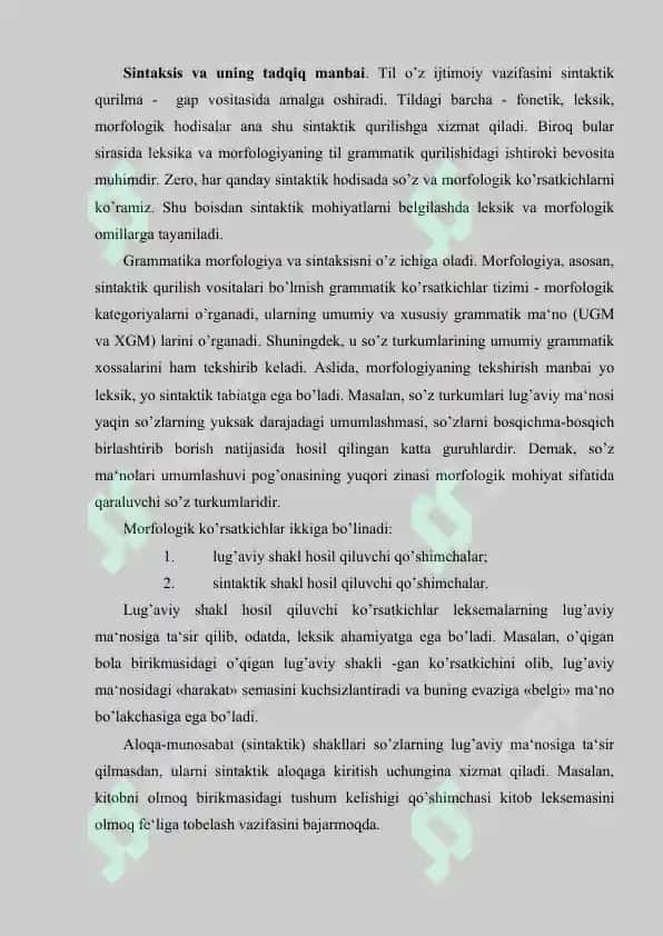 Sintaktik qolibning nutqiy kengashi 2