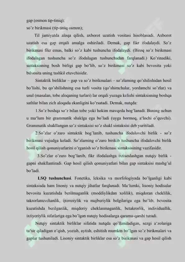 Sintaktik qolibning nutqiy kengashi 4