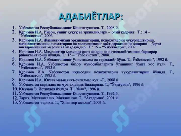 O‘zbekistonning mustaqillikka erishishi arafasidagi ijtimoiy-siyosiy, iqtisodiy ahvoli 2