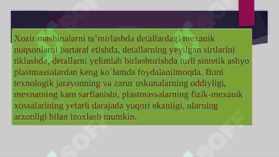 DETALLARNI POLIMER ASHYOLAR YORDAMIDA TIKLASH 4