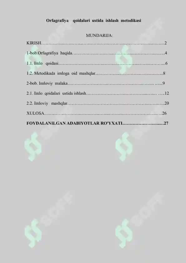 Orfografiya qoidalari ustida ishlash metodikasi 2