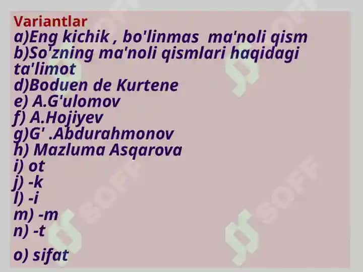 Morfem-morfologik sath 6