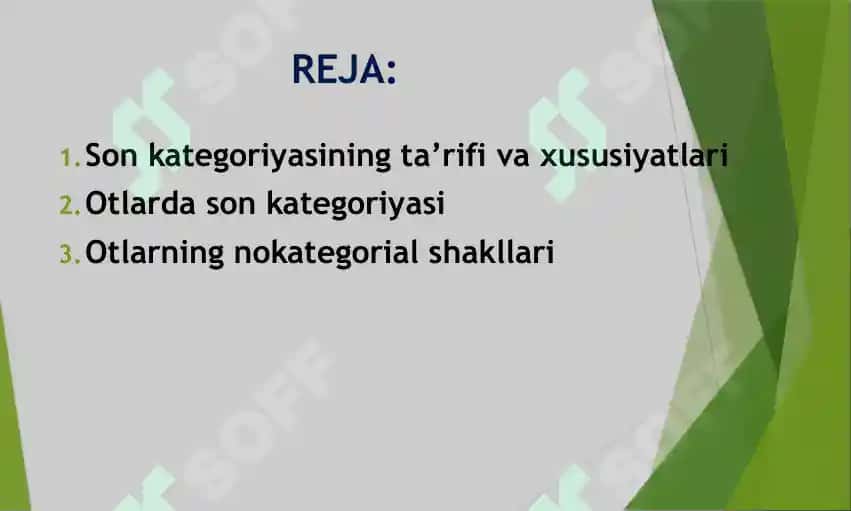 Otlardagi Son Kategoriyasi. Otlarning Nokategorial Shakllari 2