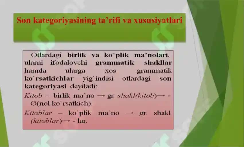Otlardagi Son Kategoriyasi. Otlarning Nokategorial Shakllari 3
