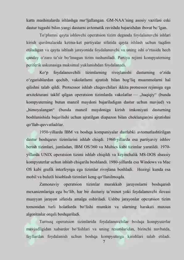 Jarayon holati diagrammalari va jarayon diskriptori 7