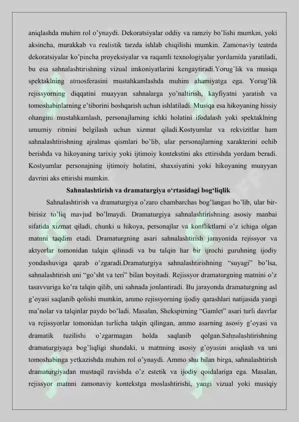 Sahnalashtirish faoliyatini rivojlantirish vositasi 5
