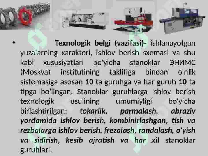 Metall kesish stanoklarining tasnifi 3