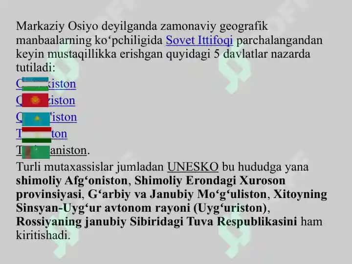 O’rta osiyo davlatlarining MDH va umum jahon mehnat taqsimotida tutgan òrni va ular òrtasida iqtisodiy aloqalarning rivojlanishi 2