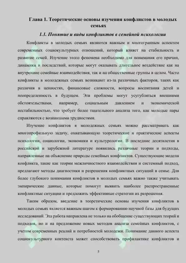 Психологические особенности конфликтов в современных молодых семьях 5
