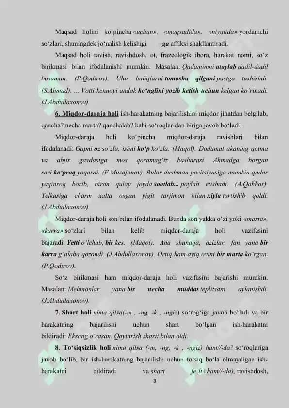 Hol va uning o‘zbek tilshunosligidagi tadqiqi 8