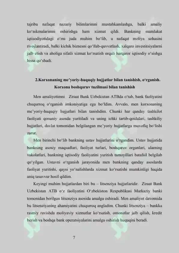 Ziraat Bank Uzbekistan  amaliyot hisoboti     Ziraat Bank Uzbekistan hisobot      Ziraat Bank hisobot   Ziraat Bank amaliyot hisobot   Ziraat Bank malakaviy amaliyot   Ziraat Bank praktika Malakaviy amaliyot hisoboti 7