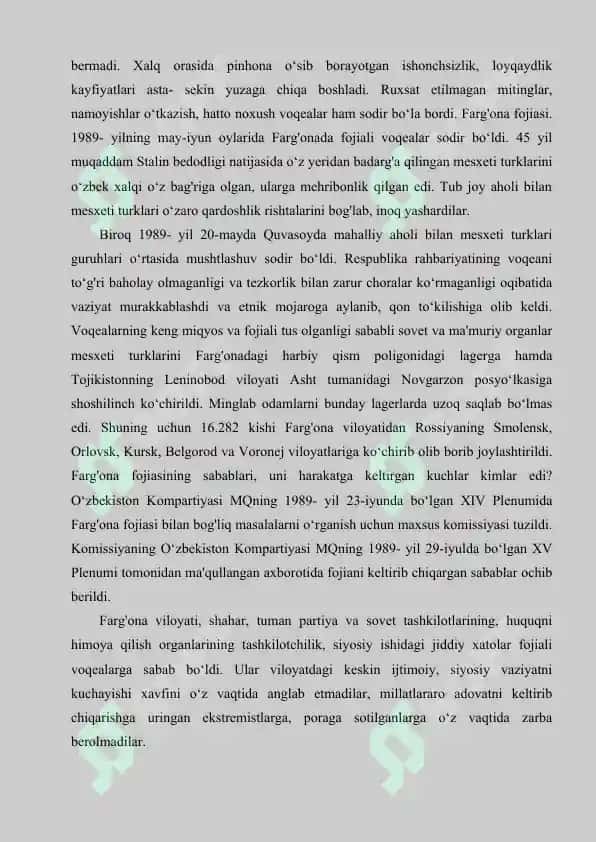 Mustaqillikka erishish arafasida O‘zbekistondagi ijtimoiy-iqtisodiy jarayonlar 7