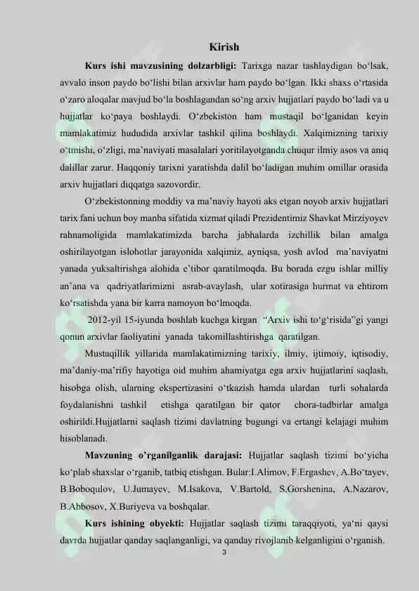 Hujjatlar saqlash tizimi taraqqiyoti va tavsifi 3
