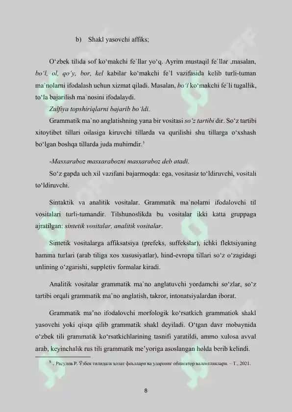 O'zbek tilida grammatik shakl tasnifi 7