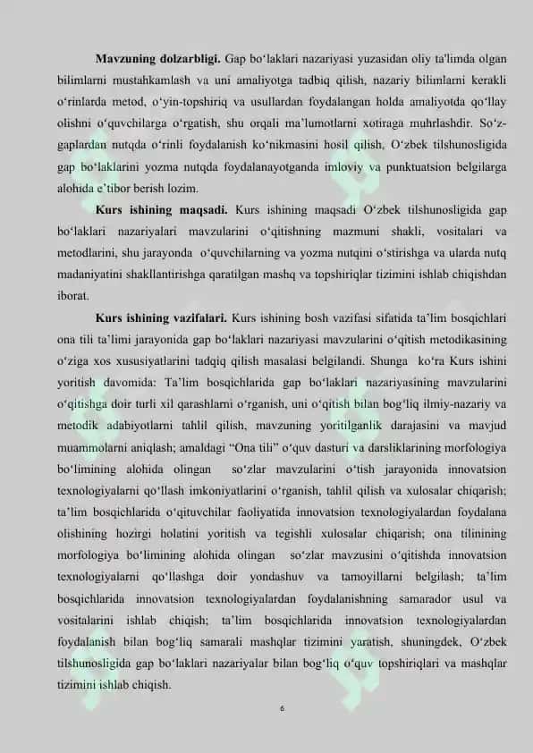 Oʻzbek tilshunosligida gap boʻlaklari nazariyasi 6