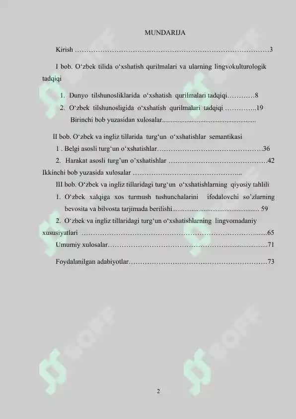 O‘ZBEK VA INGLIZ TILLARIDA TURG‘UN O‘XSHATISHLARNING LINGVOKULTUROLOGIK TADQIQI 2